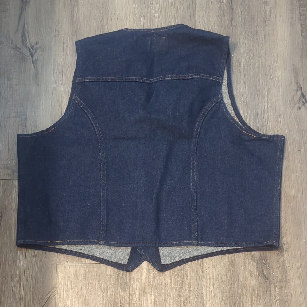 Wrangler Men's Dark Blue Denim Vest NWOT - Picture 5 of 5